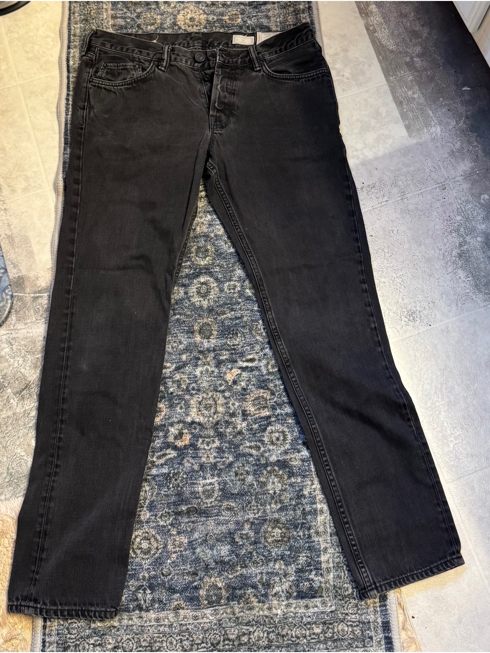 AllSaints Black Straight-Leg Jeans
